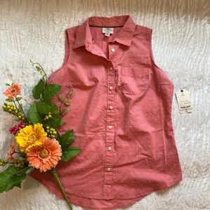 St Johns Bay Coral sleeveless blouse Size PSmall